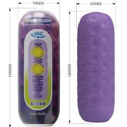 PRETTY LOVE - TWIN BALLS MÄNNLICHER MASTURBATOR LILA – Produktansicht 7