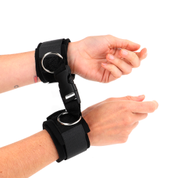 KINK - NEOPREN HANDGELENKFESSELN MIT KLETTVERSCHLUSS SCHWARZ VERSTELLBAR 22-34 CM – Produktansicht 3