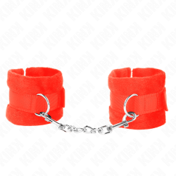 KINK - BEGINNER PELZHANDMANSCHETTEN ROT 30 X 7 CM – Produktansicht 2