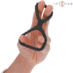 INTENSE - DEWEY DOPPELTER PENISRING AUS SILIKON SCHWARZ MODELL 2 – Produktansicht 4