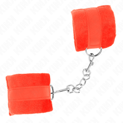 KINK - BEGINNER PELZHANDMANSCHETTEN ROT 30 X 7 CM – Produktansicht 3