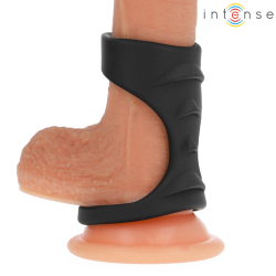 INTENSE - THEO DOPPELTER PENISRING AUS SILIKON SCHWARZ MODELL 3 – Produktansicht 2
