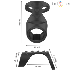 INTENSE - THEO DOPPELTER PENISRING AUS SILIKON SCHWARZ MODELL 3 – Produktansicht 3