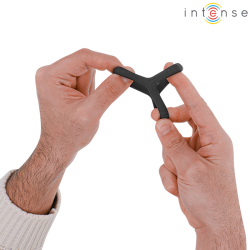 INTENSE - CARSON DOPPELTER PENISRING AUS SILIKON SCHWARZ MODELL 4 – Produktansicht 3