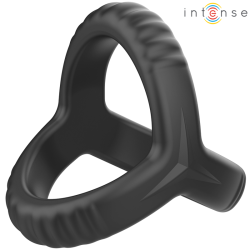 INTENSE - CARSON DOPPELTER PENISRING AUS SILIKON SCHWARZ MODELL 4 – Produktansicht 4