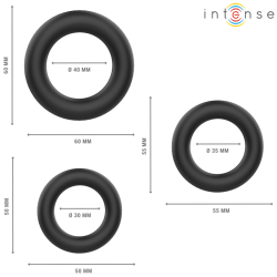 INTENSE - HUGH 3 BASIC PENISRINGE AUS SILIKON SCHWARZ – Produktansicht 3