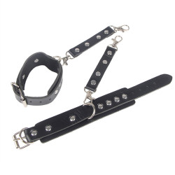 SUBBLIME - 953690 HANDSCHELLEN MIT BONDAGE-GÜRTEL SCHWARZ EINE GRÖSSE – Produktansicht 9
