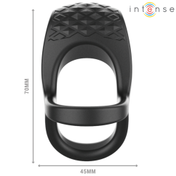 INTENSE - ALEX VIBRATOR DOPPEL-PENISRING 10 VIBRATIONEN SCHWARZ – Produktansicht 4