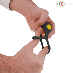 INTENSE - ALEX VIBRATOR DOPPEL-PENISRING 10 VIBRATIONEN SCHWARZ – Produktansicht 5