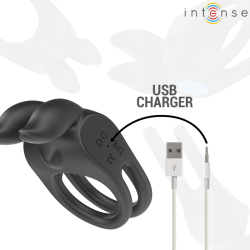 INTENSE - SAM VIBRATOR DOPPEL-PENISRING 10 VIBRATIONEN SCHWARZ – Produktansicht 6
