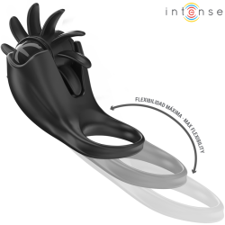 INTENSE - MABEL VIBRATIONSRING 10 VIBRATIONEN MIT KLITORISSTIMULATOR SCHWARZ – Produktansicht 3