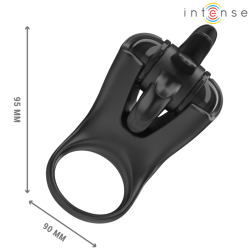 INTENSE - MABEL VIBRATIONSRING 10 VIBRATIONEN MIT KLITORISSTIMULATOR SCHWARZ – Produktansicht 5
