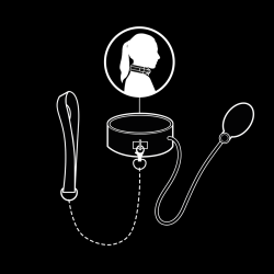 FETISH SUBMISSIVE BONDAGE - AUFBLASBARES WÜRGEHALSBAND MIT KETTE – Produktansicht 3