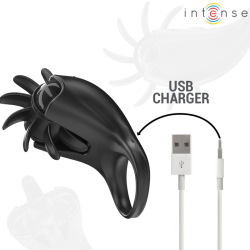 INTENSE - MABEL VIBRATIONSRING 10 VIBRATIONEN MIT KLITORISSTIMULATOR SCHWARZ – Produktansicht 6