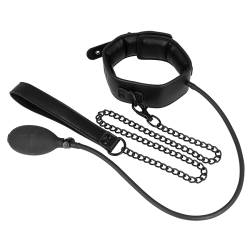 FETISH SUBMISSIVE BONDAGE - AUFBLASBARES WÜRGEHALSBAND MIT KETTE – Produktansicht 5