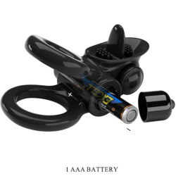PRETTY LOVE - PASSIONATE RING DOPPELTER VIBRATIONSRING + KLITORIS-STIMULATOR SCHWARZ – Produktansicht 3