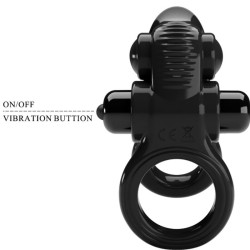 PRETTY LOVE - PASSIONATE RING DOPPELTER VIBRATIONSRING + KLITORIS-STIMULATOR SCHWARZ – Produktansicht 5