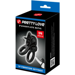 PRETTY LOVE - PASSIONATE RING DOPPELTER VIBRATIONSRING + KLITORIS-STIMULATOR SCHWARZ – Produktansicht 6