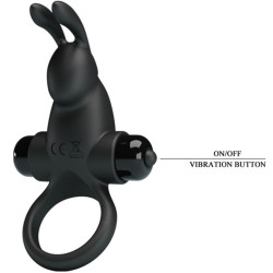 PRETTY LOVE - VIBRATIONSRING + RABBIT-KLITORIS-STIMULATOR 10 VIBRATIONEN SCHWARZ – Produktansicht 4