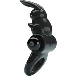 PRETTY LOVE - AUFREGENDER RING RABBIT VIBRATORRING 10 VIBRATIONEN SCHWARZ – Produktansicht 2
