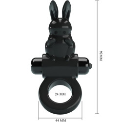 PRETTY LOVE - AUFREGENDER RING RABBIT VIBRATORRING 10 VIBRATIONEN SCHWARZ – Produktansicht 3