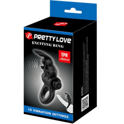 PRETTY LOVE - AUFREGENDER RING RABBIT VIBRATORRING 10 VIBRATIONEN SCHWARZ – Produktansicht 6