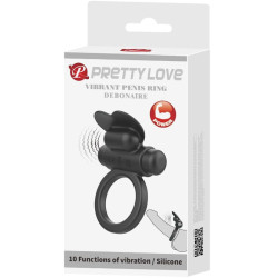 PRETTY LOVE - DEBONAIRE VIBRATIONSRING KANINCHEN 10 VIBRATIONEN SCHWARZ – Produktansicht 7