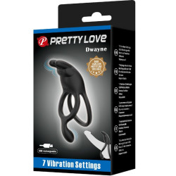 PRETTY LOVE - SETH DOPPEL-VIBRATIONSRING RABBIT 7 VIBRATIONEN SCHWARZ – Produktansicht 9