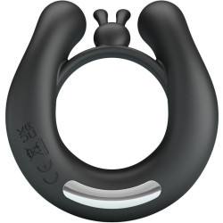 PRETTY LOVE - DAHLIA VIBRATIONSRING + KLITORISSTIMULATOR 12 VIBRATIONEN SCHWARZ – Produktansicht 2