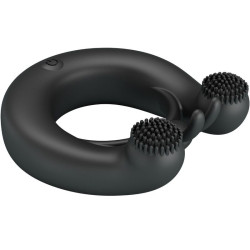 PRETTY LOVE - DAHLIA VIBRATIONSRING + KLITORISSTIMULATOR 12 VIBRATIONEN SCHWARZ – Produktansicht 3