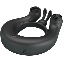 PRETTY LOVE - DAHLIA VIBRATIONSRING + KLITORISSTIMULATOR 12 VIBRATIONEN SCHWARZ – Produktansicht 4