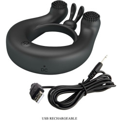 PRETTY LOVE - DAHLIA VIBRATIONSRING + KLITORISSTIMULATOR 12 VIBRATIONEN SCHWARZ – Produktansicht 8