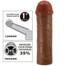 PRETTY LOVE - NILE PENISHÜLLE MIT 2,5 CM VERLÄNGERUNG MULATTE – Produktansicht 6