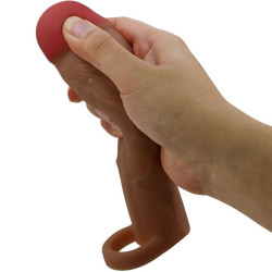 PRETTY LOVE - HANI PENISHÜLLE MIT 5 CM VERLÄNGERUNG MULATTE – Produktansicht 4