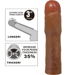 PRETTY LOVE - KYLIAN PENISHÜLLE MIT 7,6 CM VERLÄNGERUNG MULATTE – Produktansicht 6