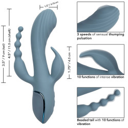 CALEXOTICS - VIBRATOR TRIPLE ECSTASY GRAU – Produktansicht 9