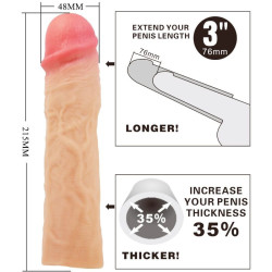 PRETTY LOVE - DEREK PENISHÜLLE MIT 7,6 CM VERLÄNGERUNG FLEISCH – Produktansicht 4