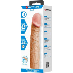 PRETTY LOVE - DEREK PENISHÜLLE MIT 7,6 CM VERLÄNGERUNG FLEISCH – Produktansicht 5