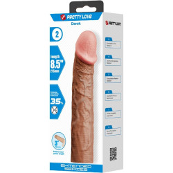 PRETTY LOVE - DEREK PENISHÜLLE MIT 7,6 CM VERLÄNGERUNG MULATTE – Produktansicht 5