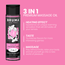 BRUMA - PREMIUM-MASSAGEÖL MIT WÄRMEEFFEKT, GUM-GESCHMACK 3 IN 1 - 100 ML – Produktansicht 4