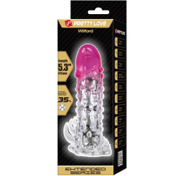 PRETTY LOVE - WILFORD REALISTISCHE VERGRÖSSERUNGSHÜLSE MIT GEPRÄGTEM PENIS ROSA – Produktansicht 6