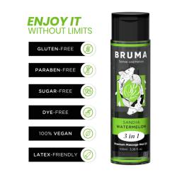 BRUMA - PREMIUM-MASSAGEÖL MIT WÄRMEEFFEKT, WASSERMELONE-GESCHMACK 3 IN 1 - 100 ML – Produktansicht 3