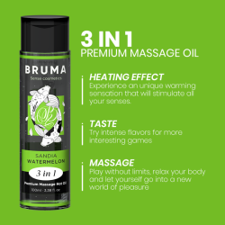 BRUMA - PREMIUM-MASSAGEÖL MIT WÄRMEEFFEKT, WASSERMELONE-GESCHMACK 3 IN 1 - 100 ML – Produktansicht 4