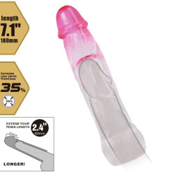 PRETTY LOVE - NERON REALISTISCHE 6 CM PENISVERGRÖSSERUNGSHÜLSE ROSA – Produktansicht 5
