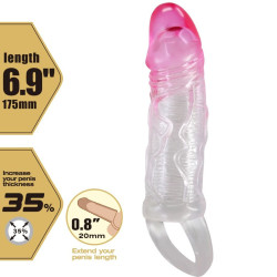 PRETTY LOVE - ODES REALISTISCHE 2 CM PENISVERGRÖSSERUNGSHÜLSE ROSA – Produktansicht 5