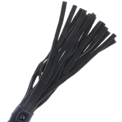DARKNESS - SCHWARZE BONDAGE-PEISTE MIT LEDERGRIFF – Produktansicht 3
