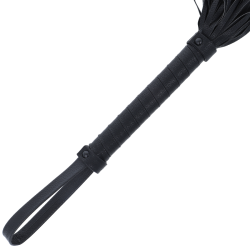 DARKNESS - SCHWARZE BONDAGE-PEISTE 42CM AUS LEDER – Produktansicht 2