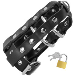DARKNESS - KEUSCHHEITSKFIG AUS LEDER MIT SCHLOSS – Produktansicht 2