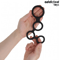 ADDICTED TOYS - PENISRING MIT TEILERN FÜR HODEN – Produktansicht 2