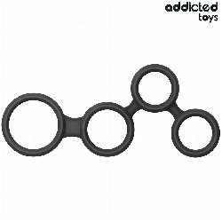 ADDICTED TOYS - PENISRING MIT TEILERN FÜR HODEN – Produktansicht 6